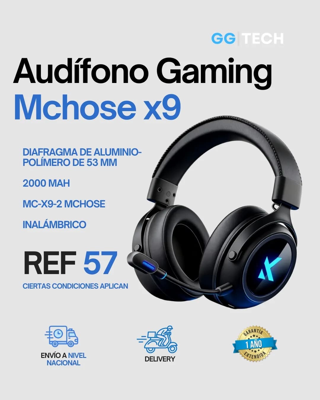 Audífono gaming Mchose X9