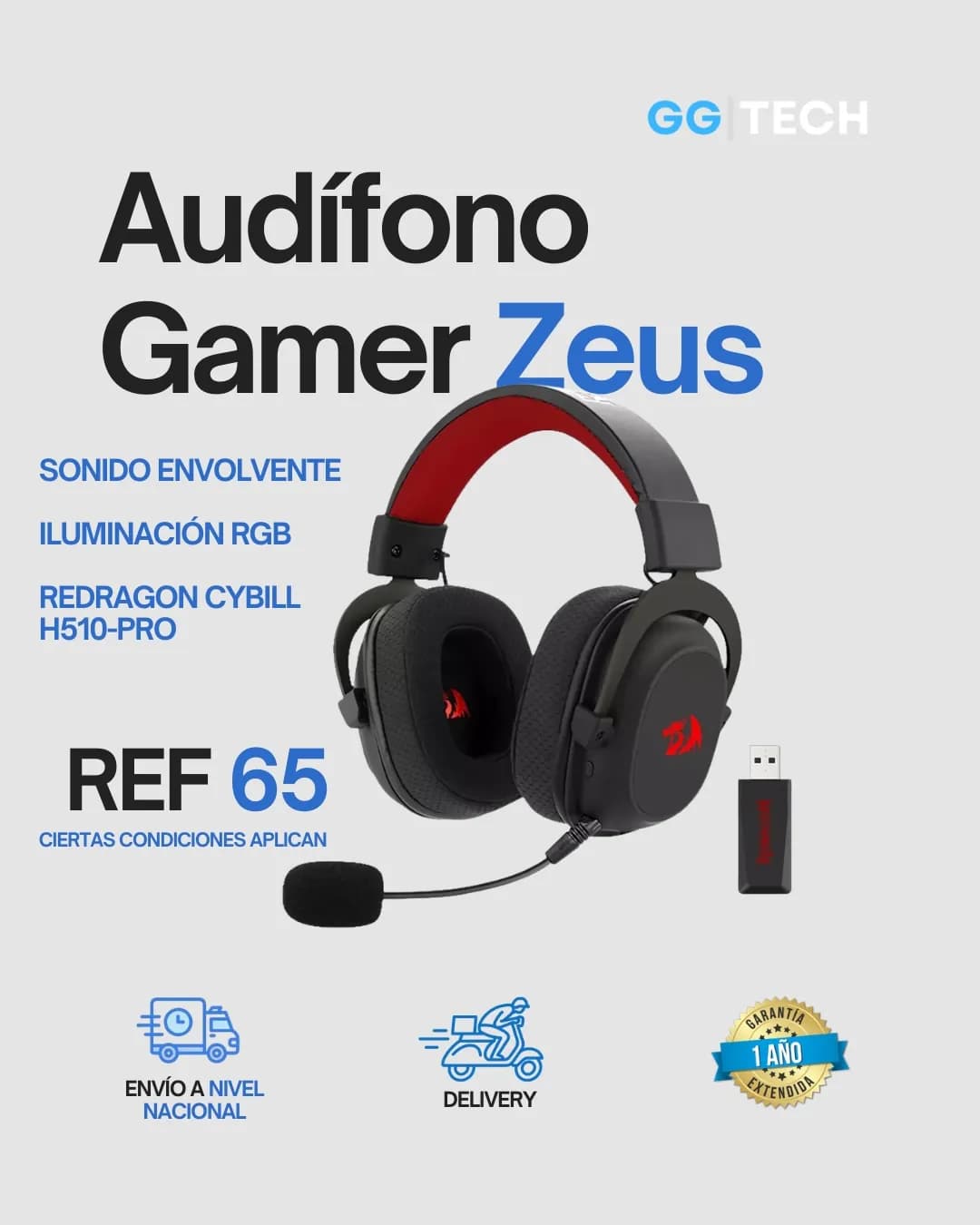 Audífono gamer Zeus H510-PRO