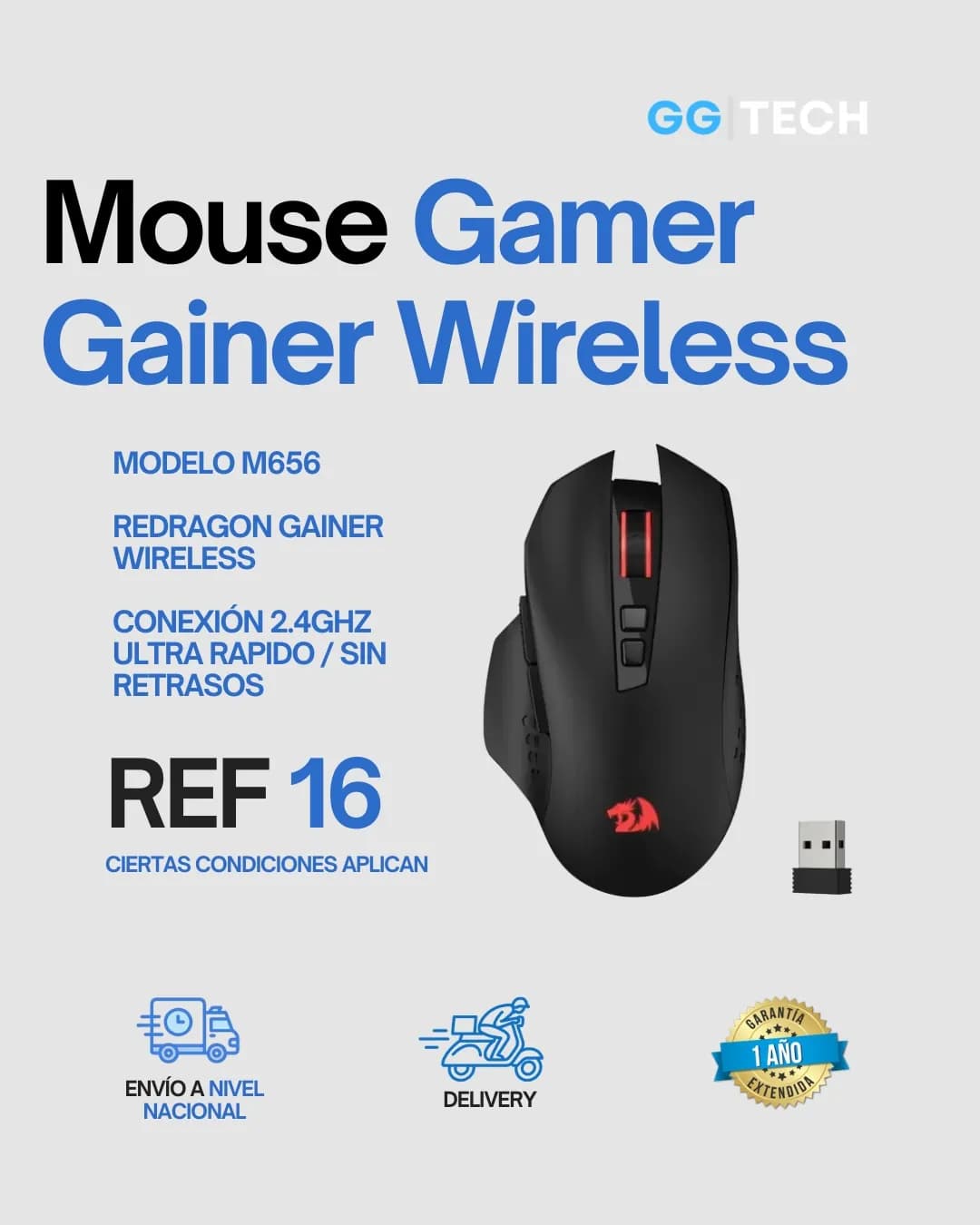 Mouse gamer Gainer M656 wireless