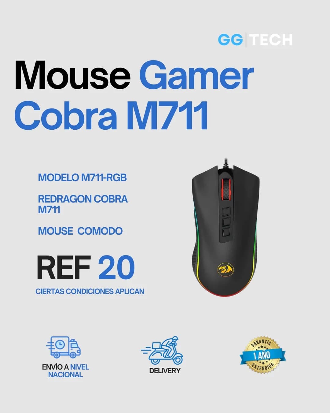 Mouse gamer Cobra M711 RGB
