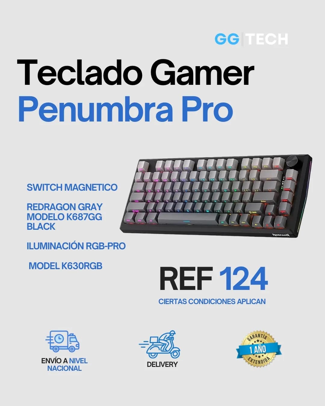 Teclado gamer Penumbra Pro K687GG