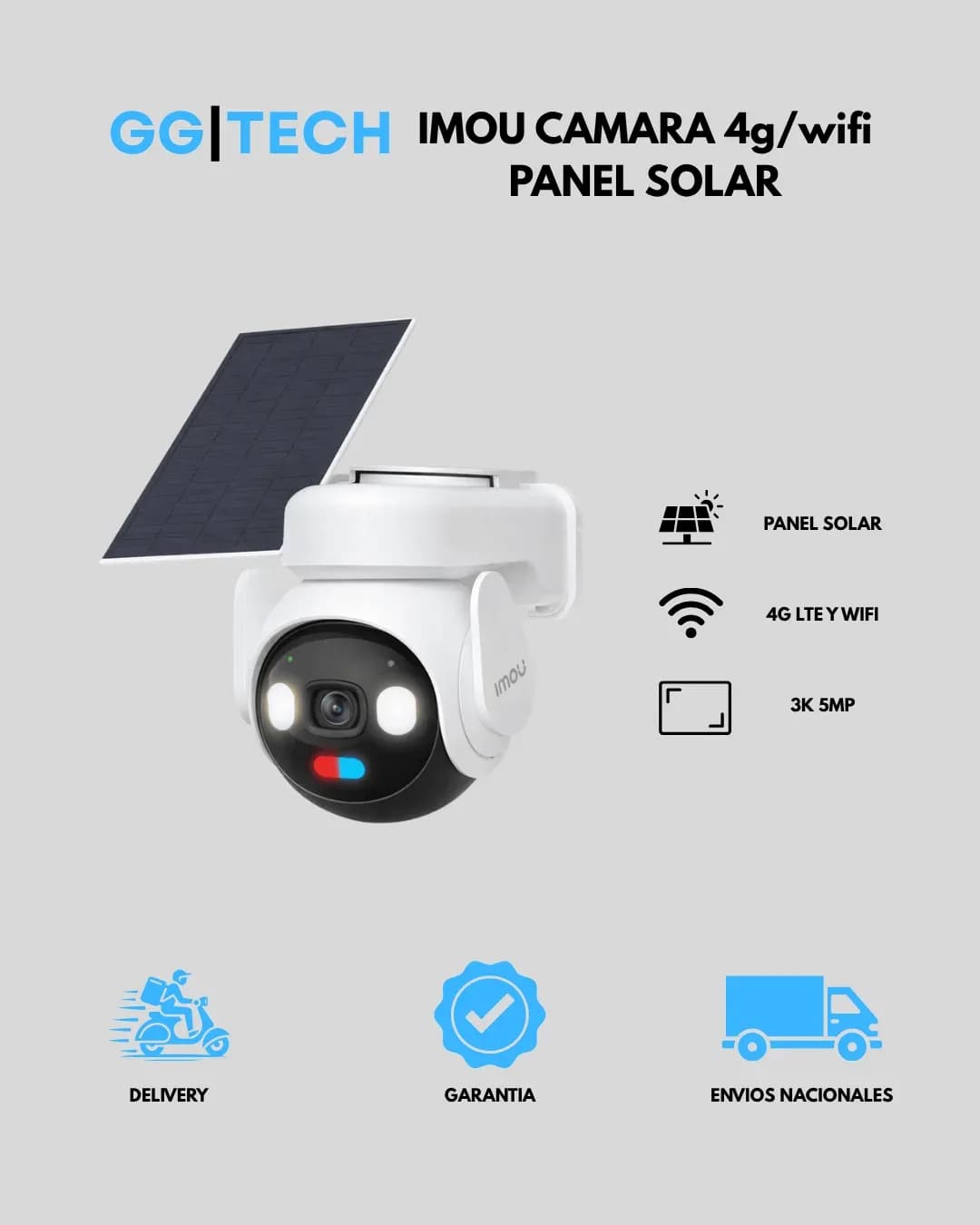 Cámara 4G/WiFi con panel solar