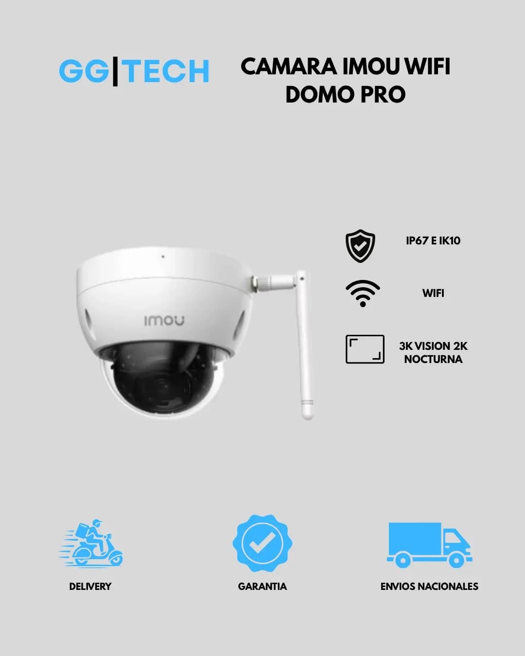 Cámara IP domo Pro 3 MP 2K