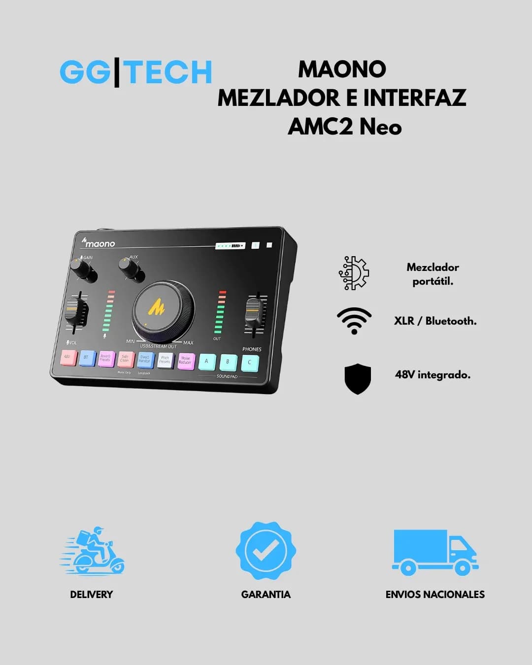 Mezclador e interfaz de audio AMC2 Neo
