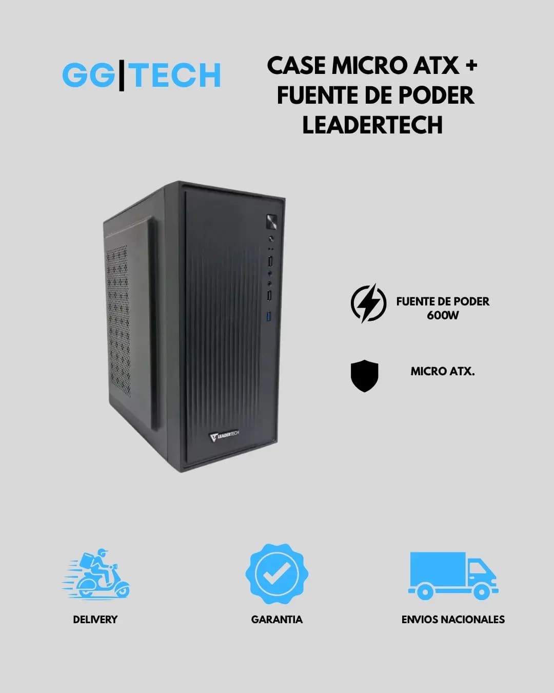 Case micro-ATX M10 con fuente