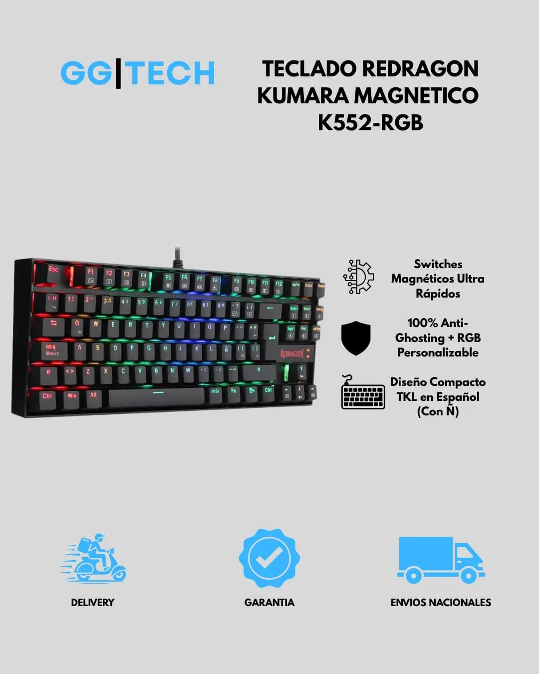 Teclado gaming Kumara magnético K552