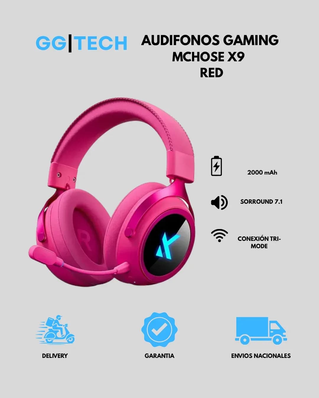 Audífono gaming X9 Red