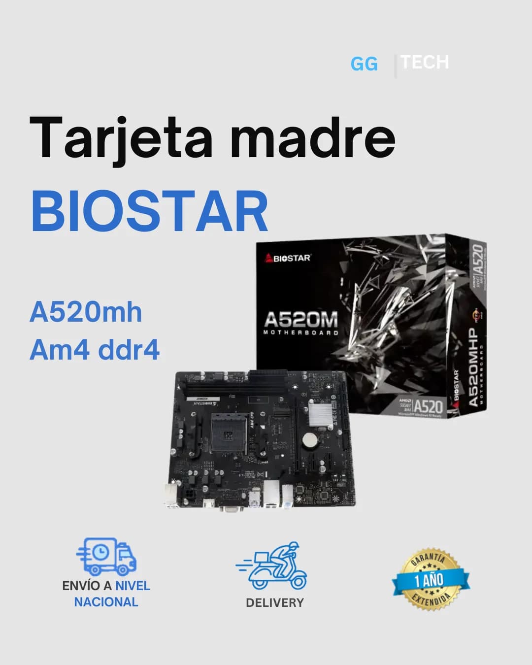 Tarjeta madre Biostar A520MH