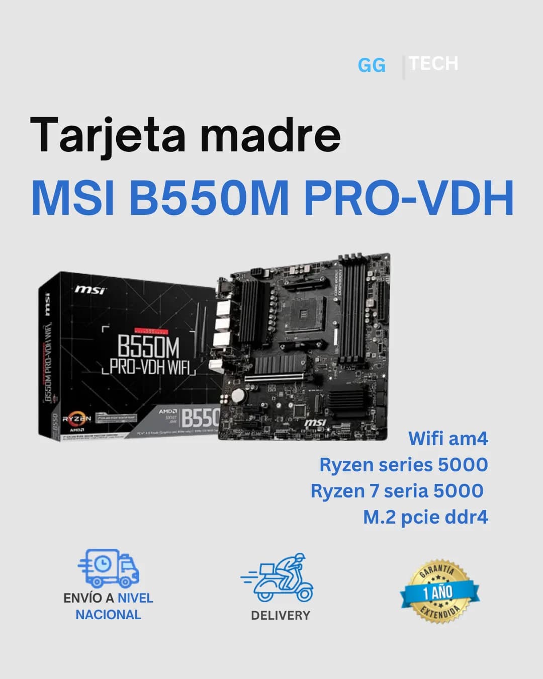 Tarjeta madre MSI B550M Pro-VDH WiFi