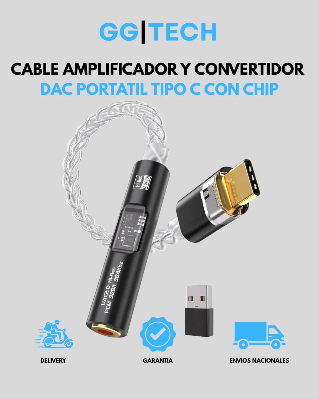 Cable DAC portátil USB-C CT-3