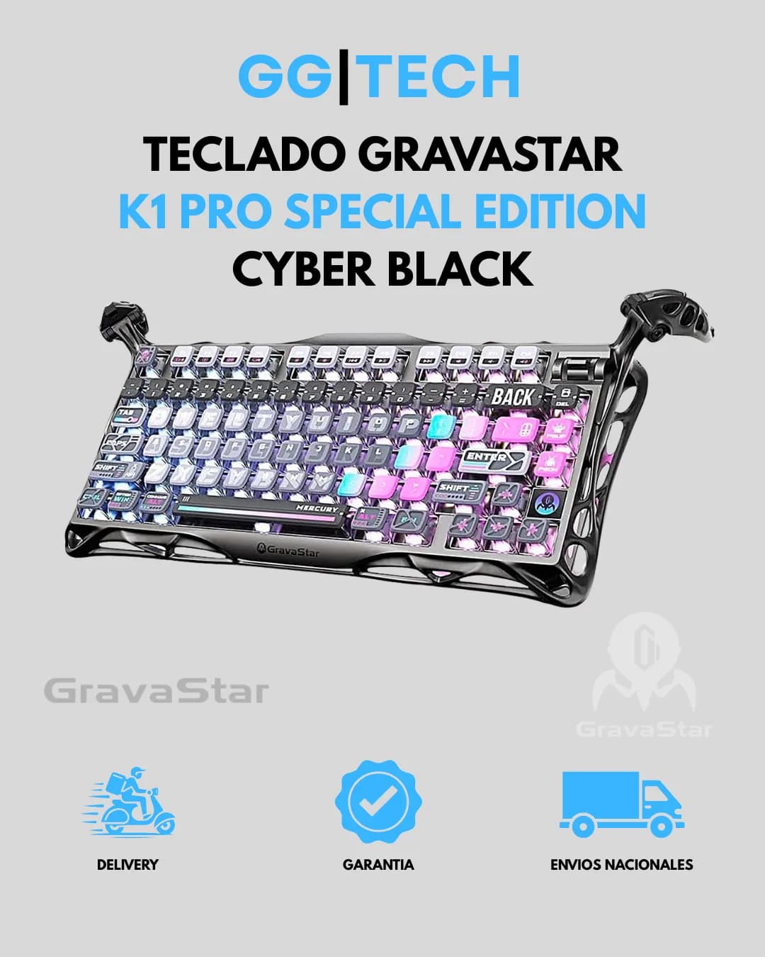 Teclado mecánico K1 Pro Cyber Black