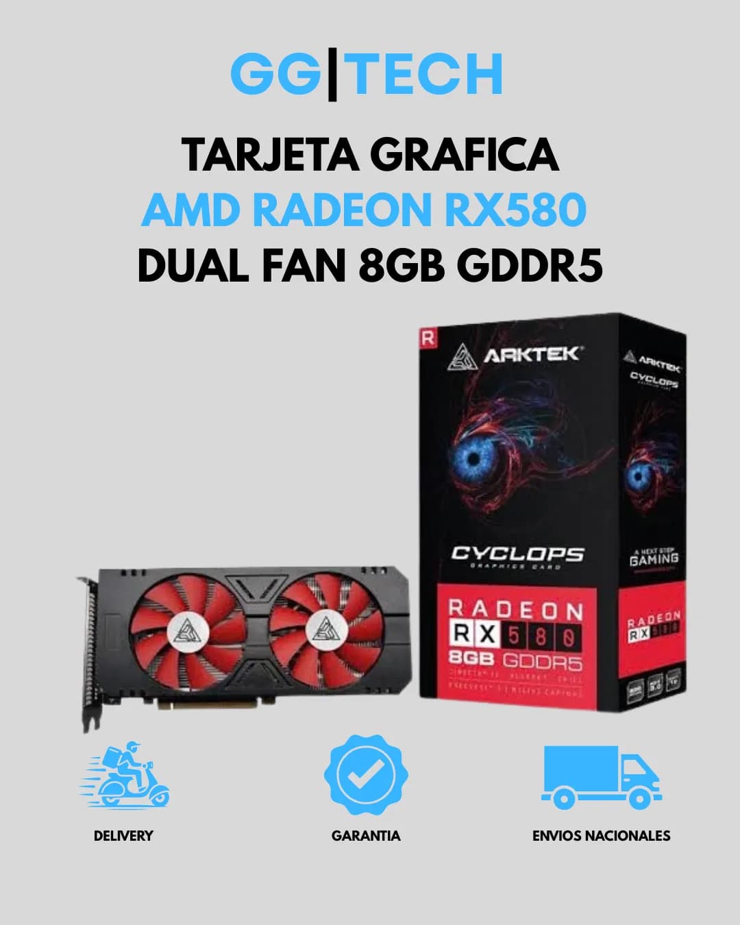 Tarjeta gráfica Radeon RX580 8 GB