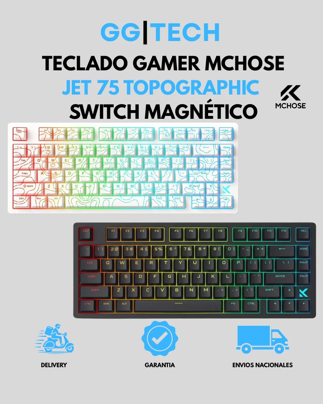 Teclado gamer Jet 75 negro