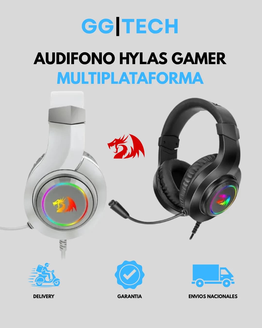 Audífono gamer Hylas H260W