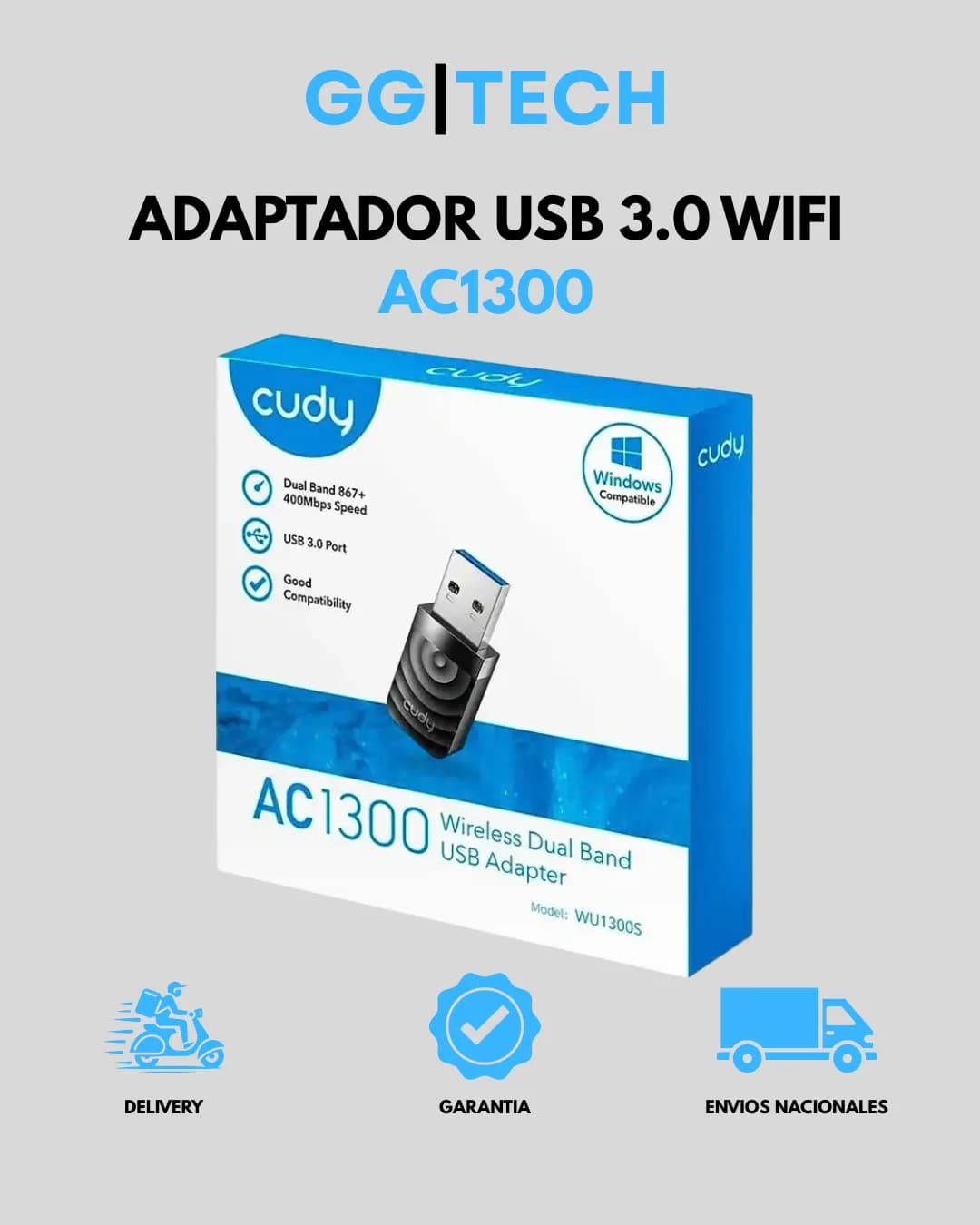 Adaptador USB WiFi AC1300 WU1300S