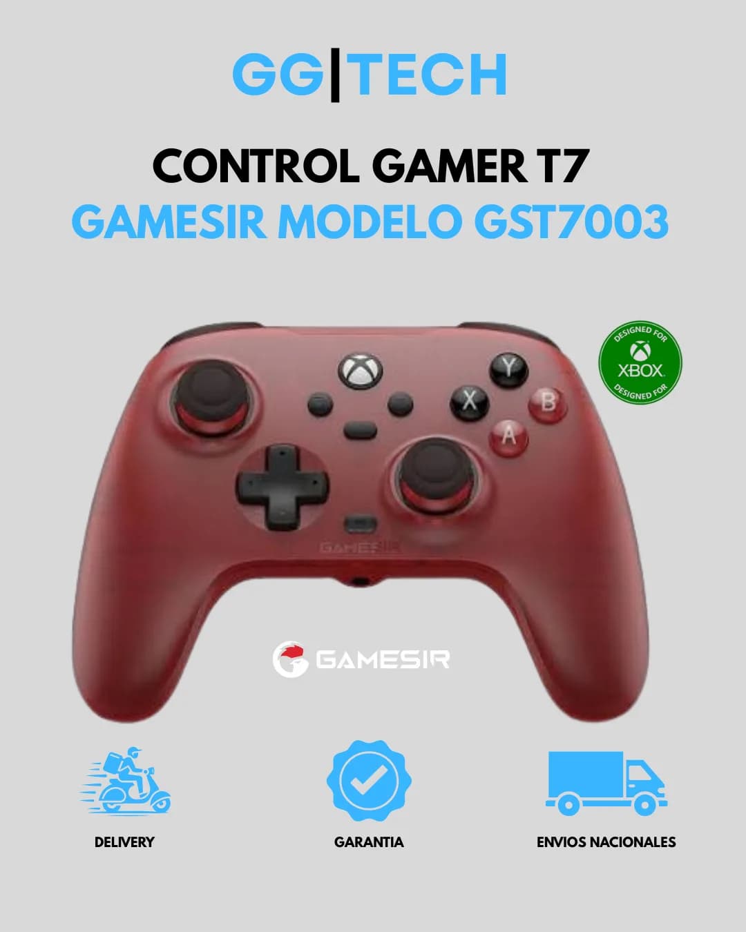 Control gamer T7 Ruby Red