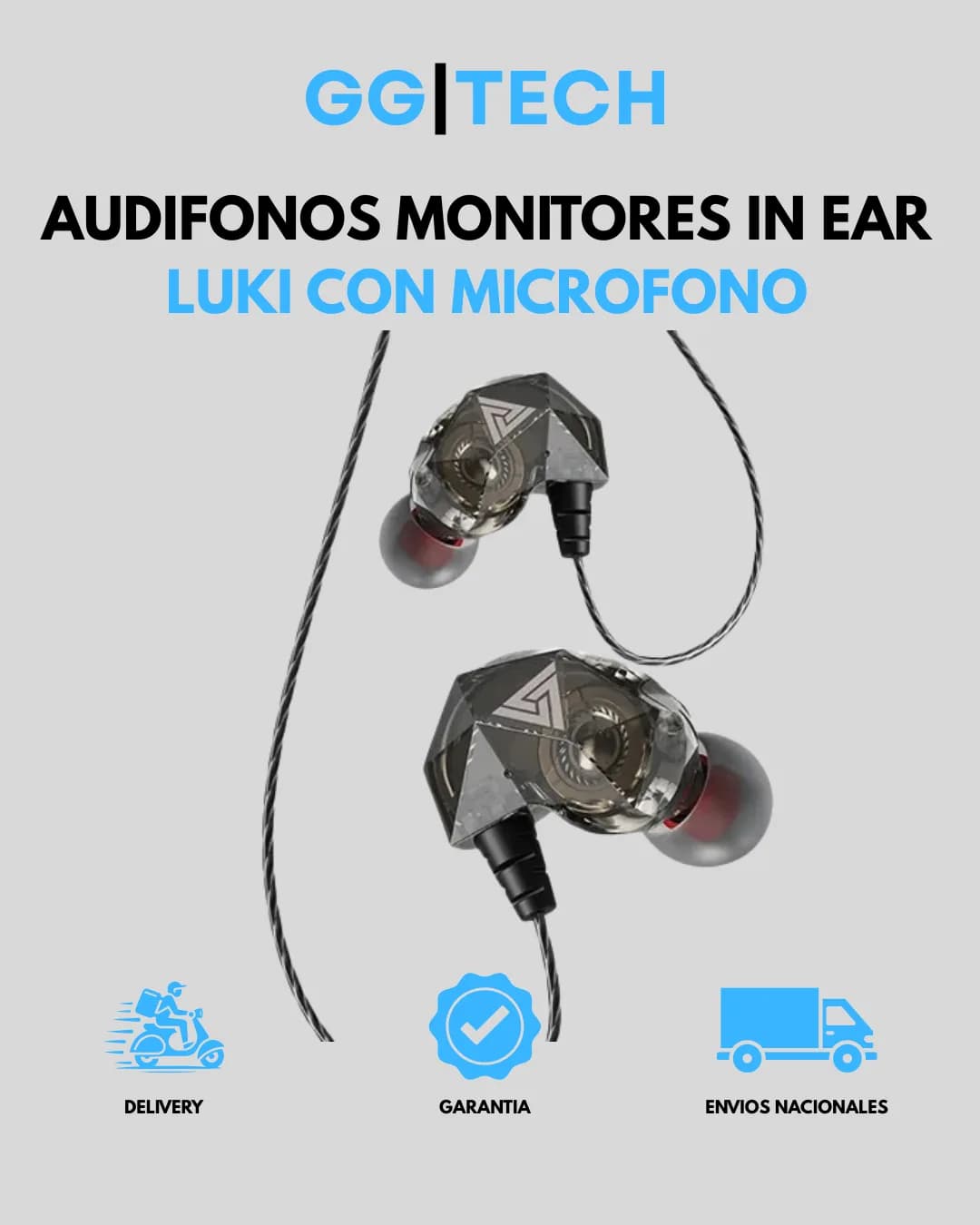 Monitores in ear Luki negro