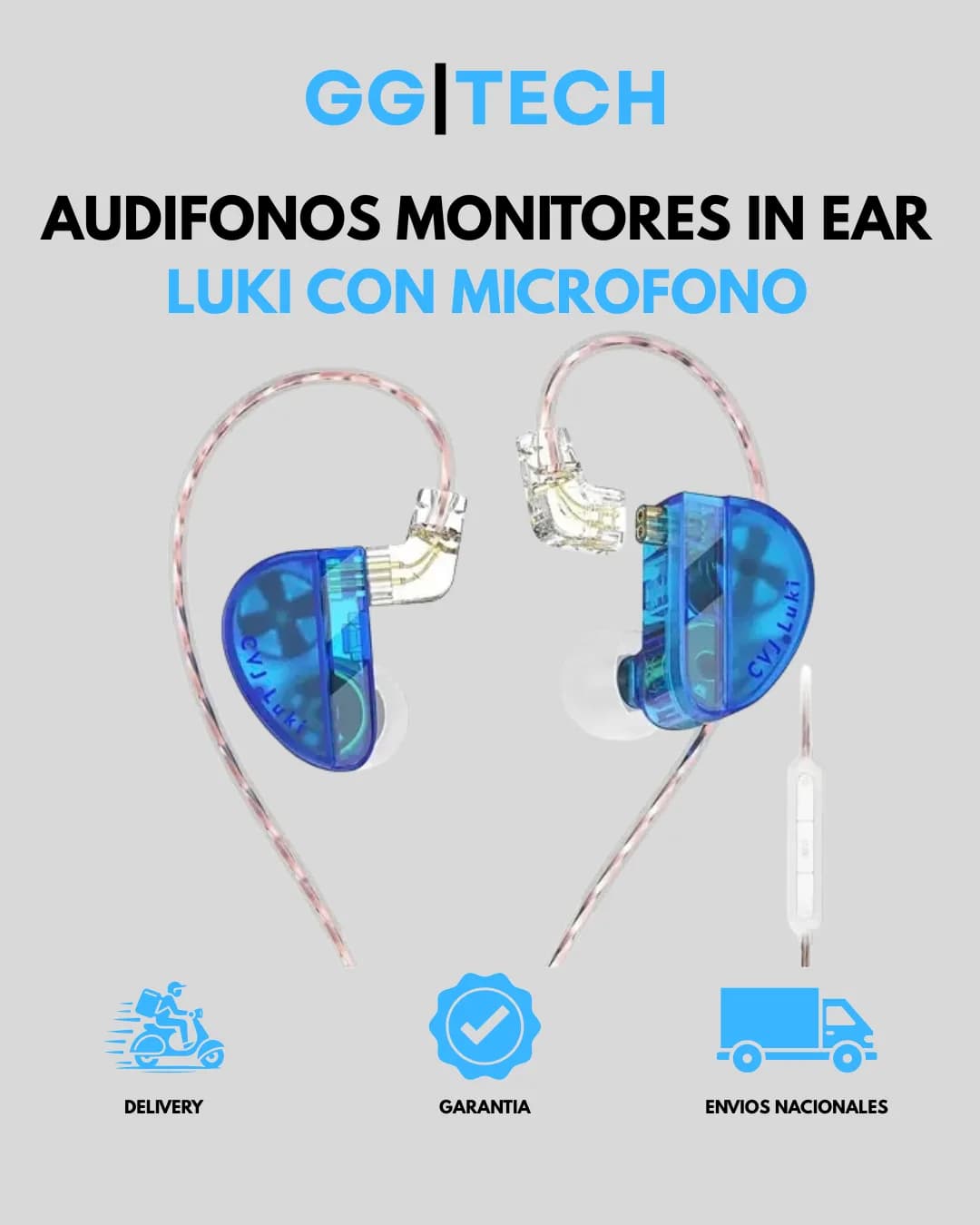 Monitores in ear Luki azul
