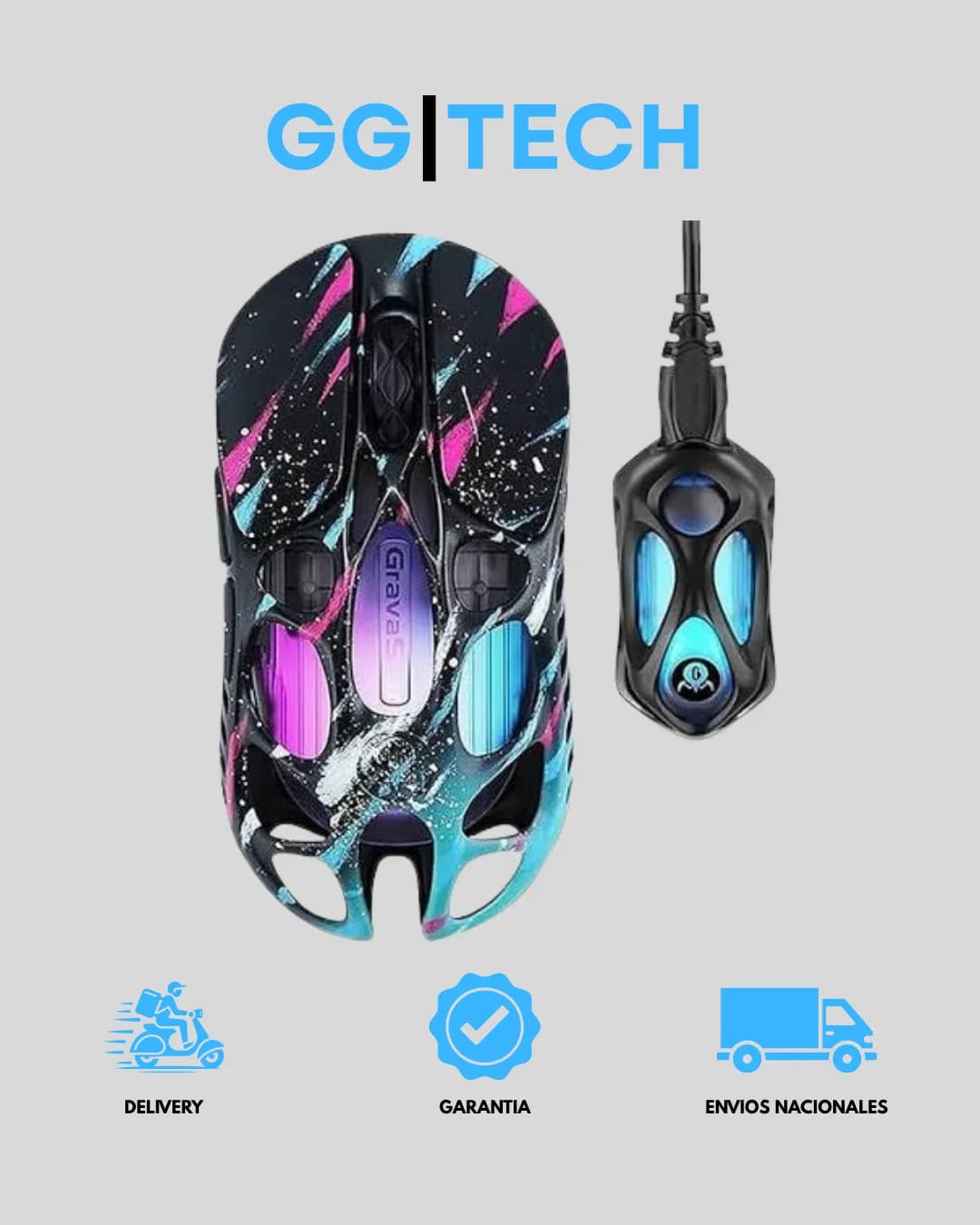 Mouse gamer GS X Pro Charcoal Black