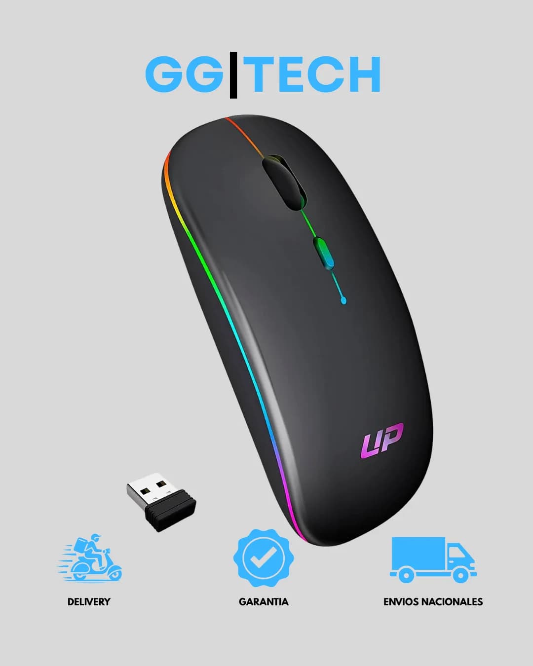 Mouse inalámbrico recargable